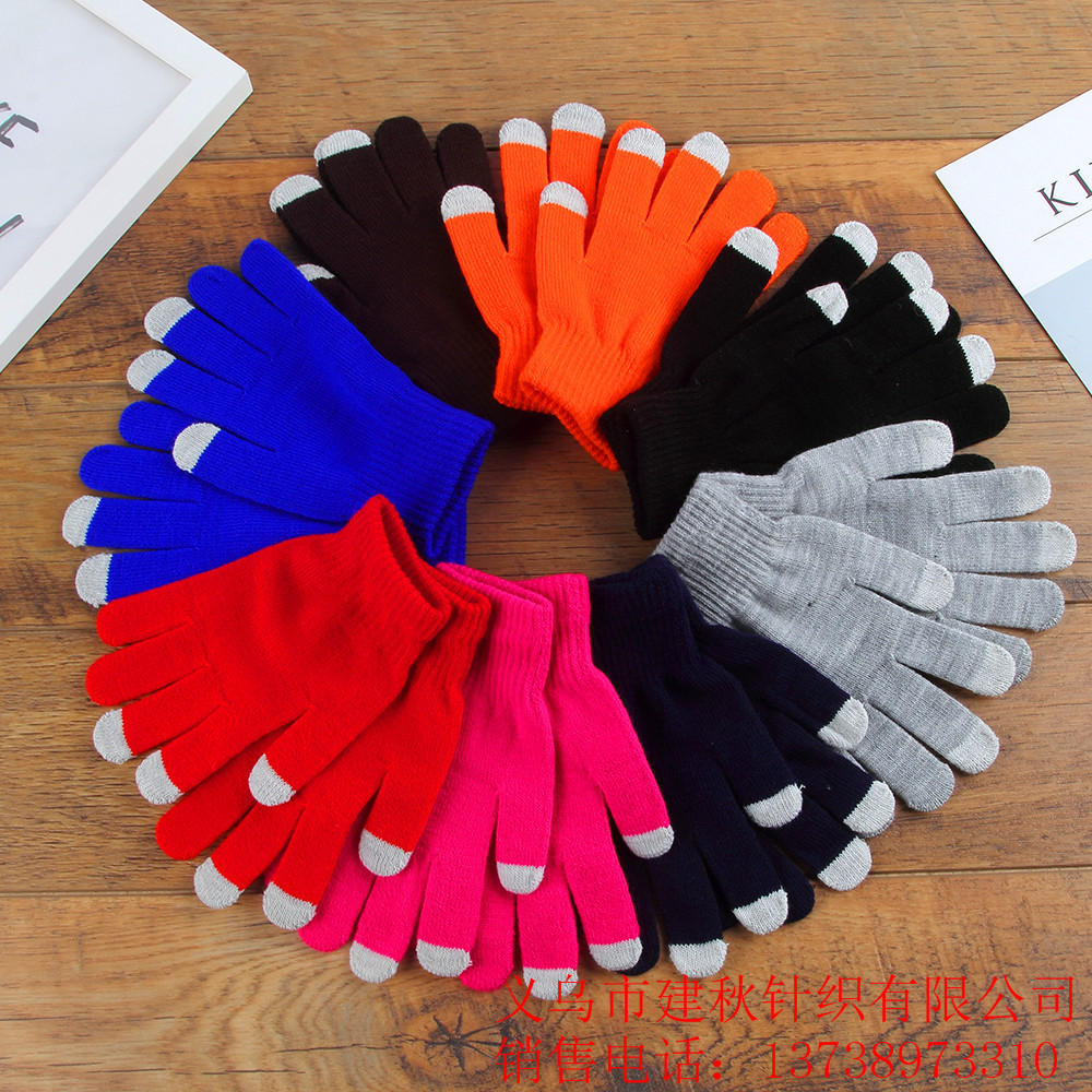 new pattern monochrome knitting Touch screen lady glove outdoors Antifreeze fashion Trendsetter winter Warm gloves wholesale