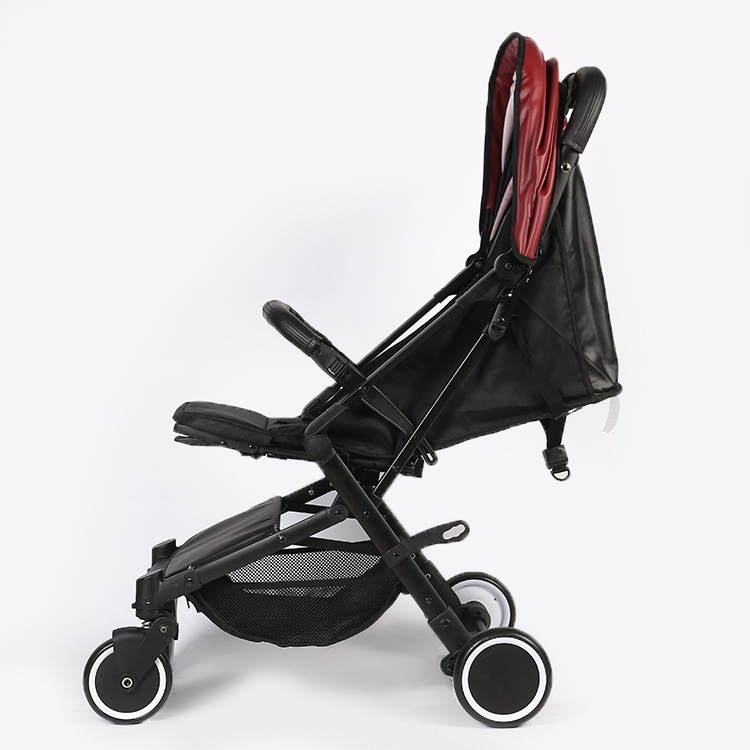 2018新款多功能皮质婴儿车 双向四轮安全避震防滑折叠推车 批发详情图13
