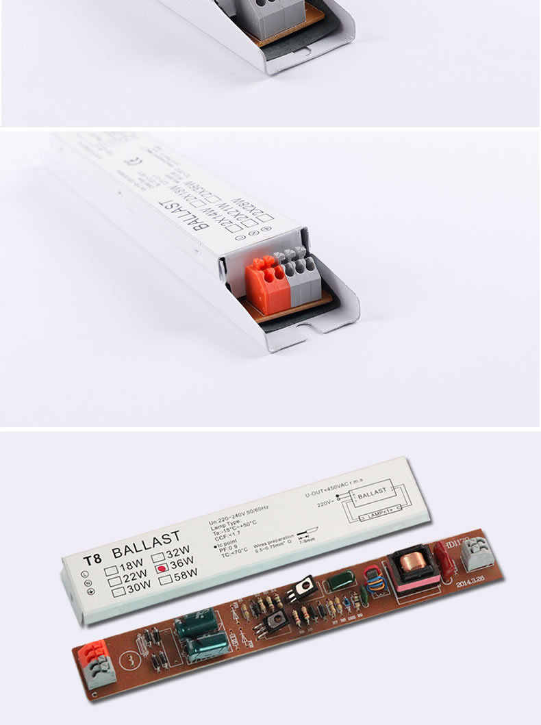 T8 220V-240V 18W 36W 58W Electronic Ballast Fluorescent Lamp Electronic Ballast