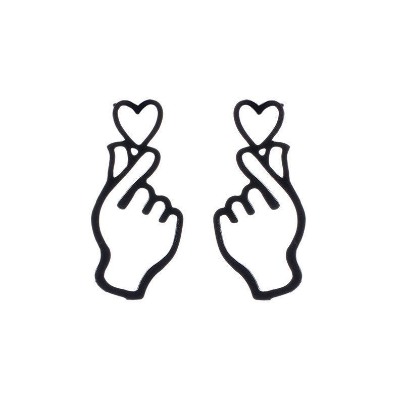 8g Weight Drop Earrings Classification 1 Pair Quantity Daily Occasion Alloy Material Gesture, Heart Shape Pattern Women'S Gender Plating Design Simple Style Style 1 Pair Simple Style Gesture Heart Shape Alloy Plating Women's Drop Earrings 2