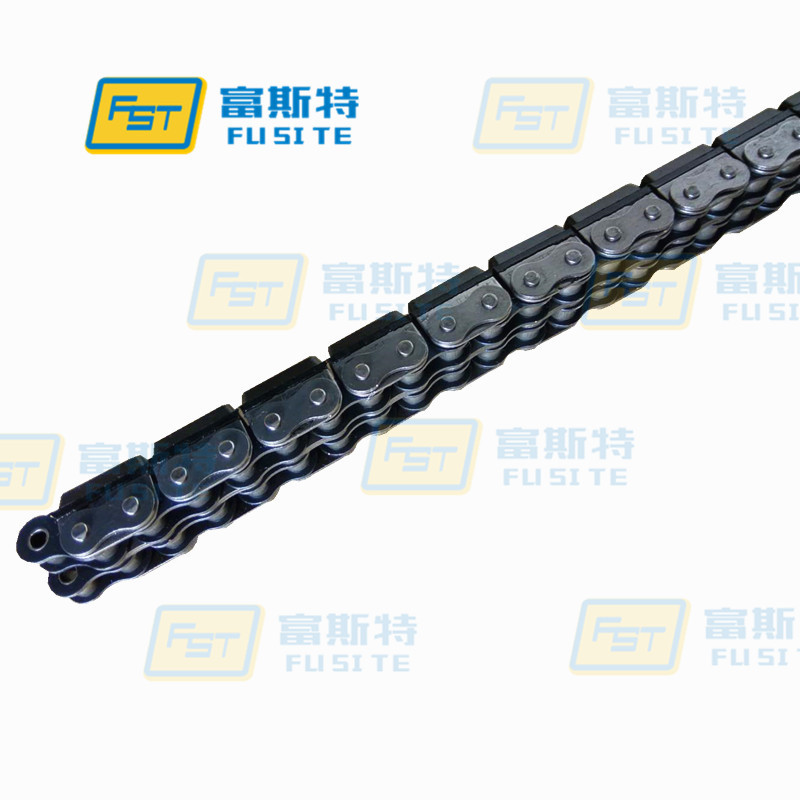 08B/10B-G2不锈钢链板链条 盖板带橡胶块双排平移机坦克链条厂家