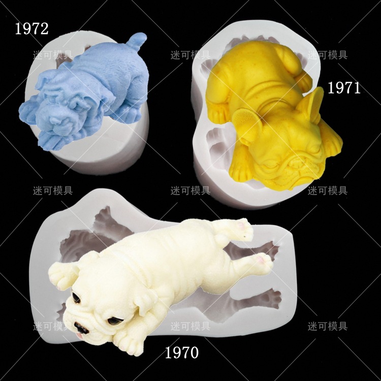 Tridimensional mousse molde de silicona helado pastel arena perro 3D pastel molde de silicona molde para hornear