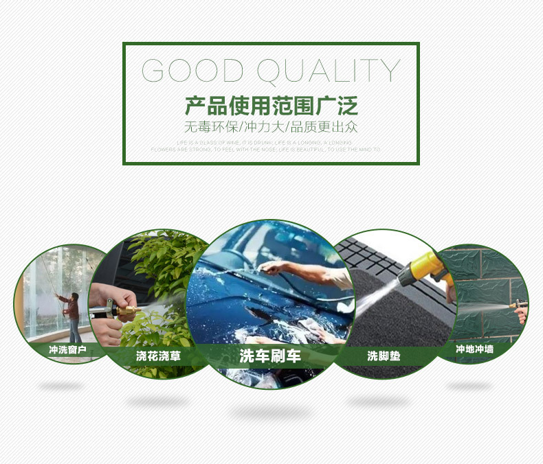 High-pressure car wash water gun head, household car wash water gun, garden watering tool, copper-zinc alloy electroplated water gun head