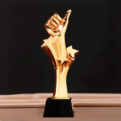 安嫡 厂家直销 树脂奖杯定制大拇指星星刻字LOGO现货供应一件代发|ms