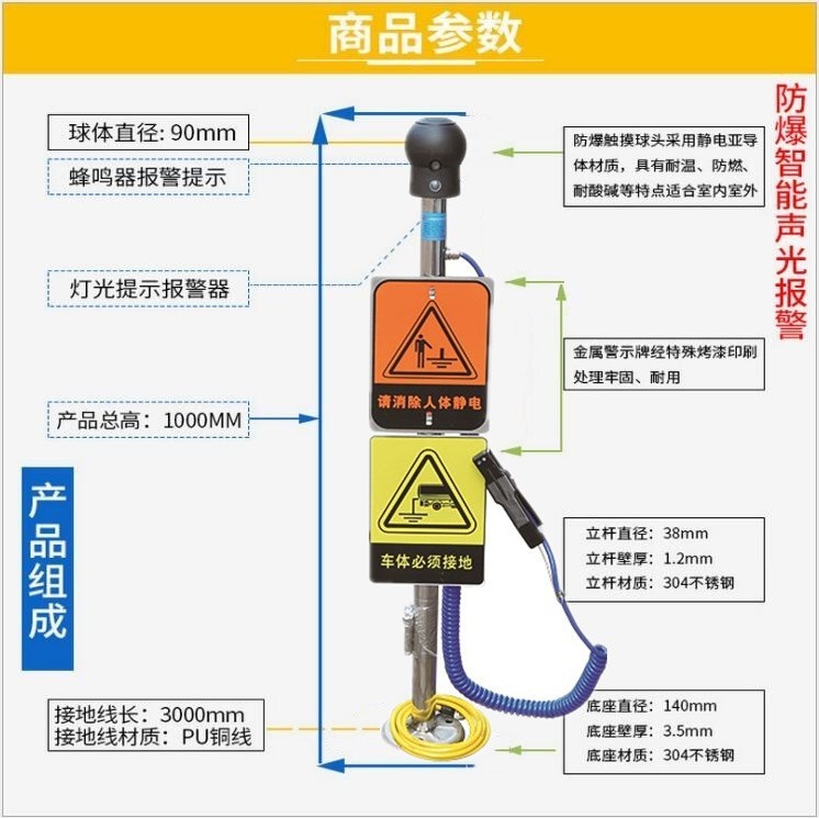 YH102人体静电、卸油静电两用释放器_副本_副本