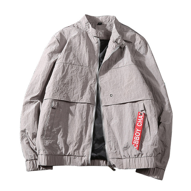Men’s spring and autumn baseball collar letter slim coat casual versatile jacket man
