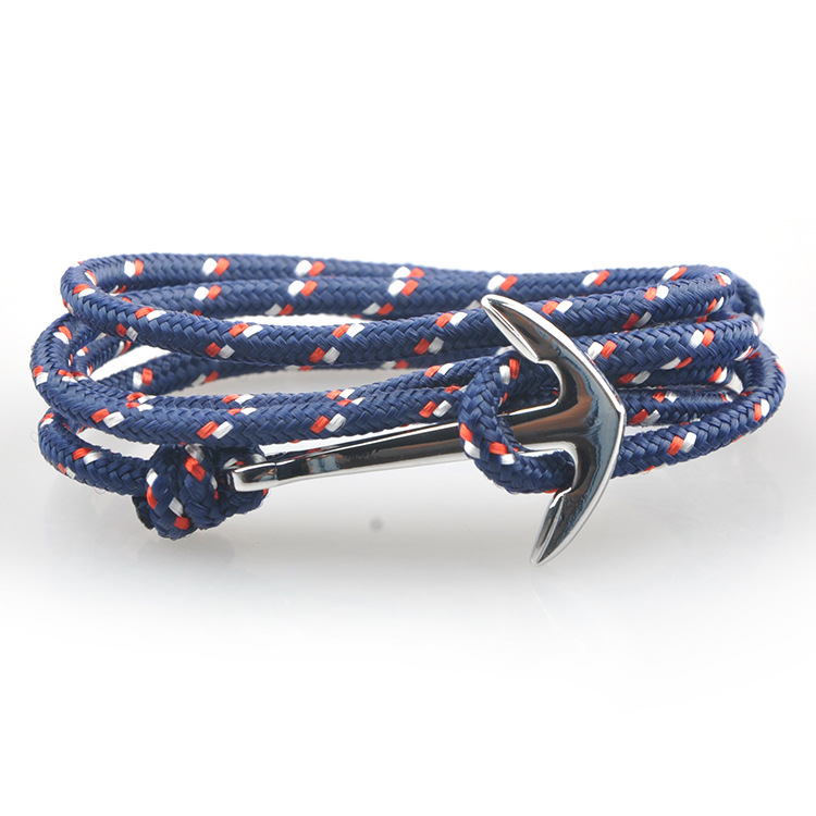 14g Weight Bracelets Classification Alloy, rope Chain Material 1 Piece Quantity Daily, Street Occasion Alloy, rope Material Anchor Pattern Men's Gender Layered Design Casual, Retro, Simple Style Style Casual Retro Simple Style Anchor Alloy Rope Layered Men's Bracelets Men's Chain Bracelets 10