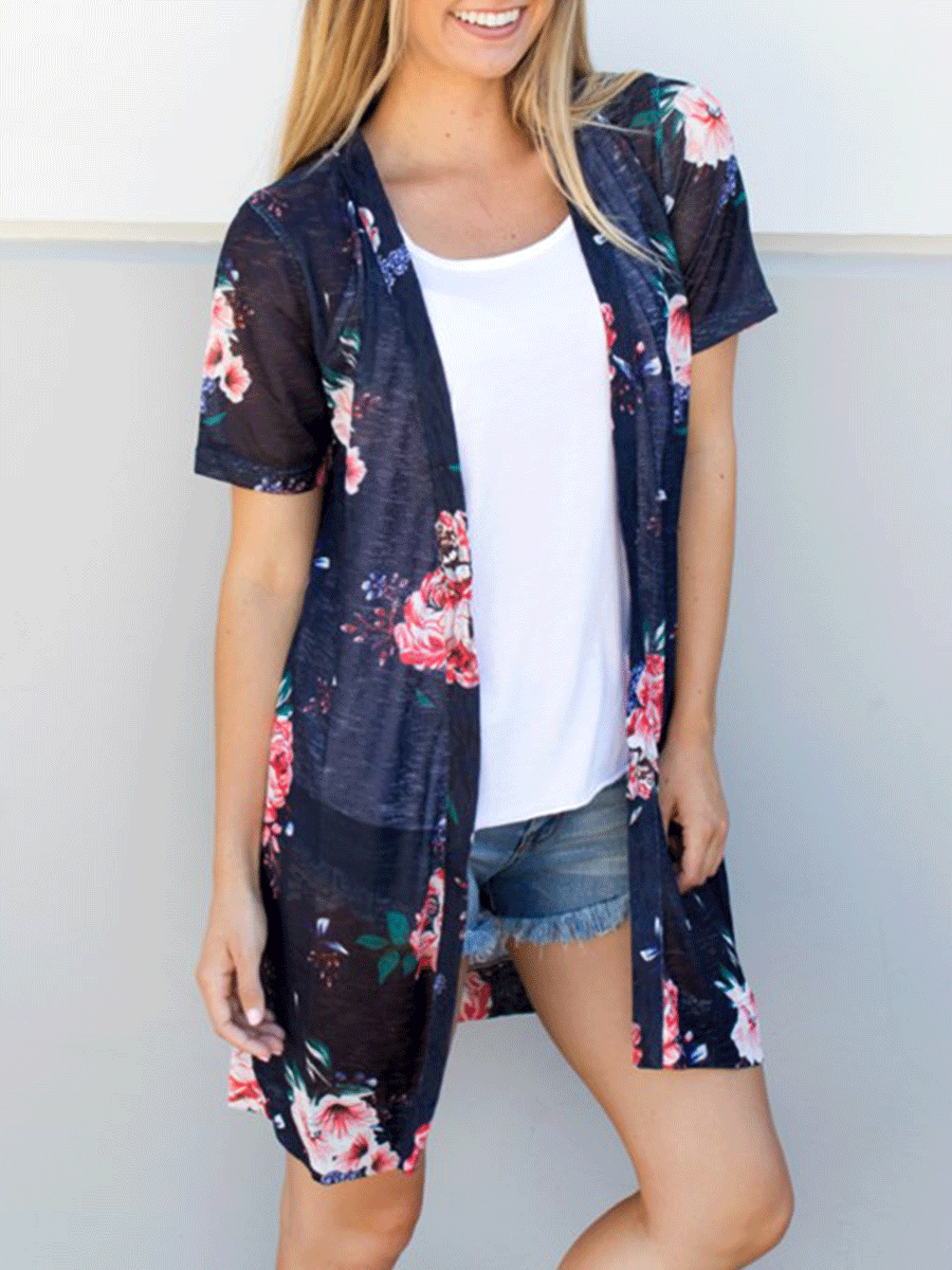 Fashion Printed  Short-sleeve Cardigan  NSOY45952