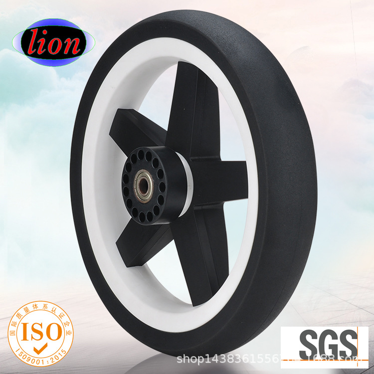 出口婴儿车轮子 PU实心胎 前轮8寸后轮12寸PU实心胎