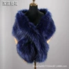 Dark blue lift flower wide shawl