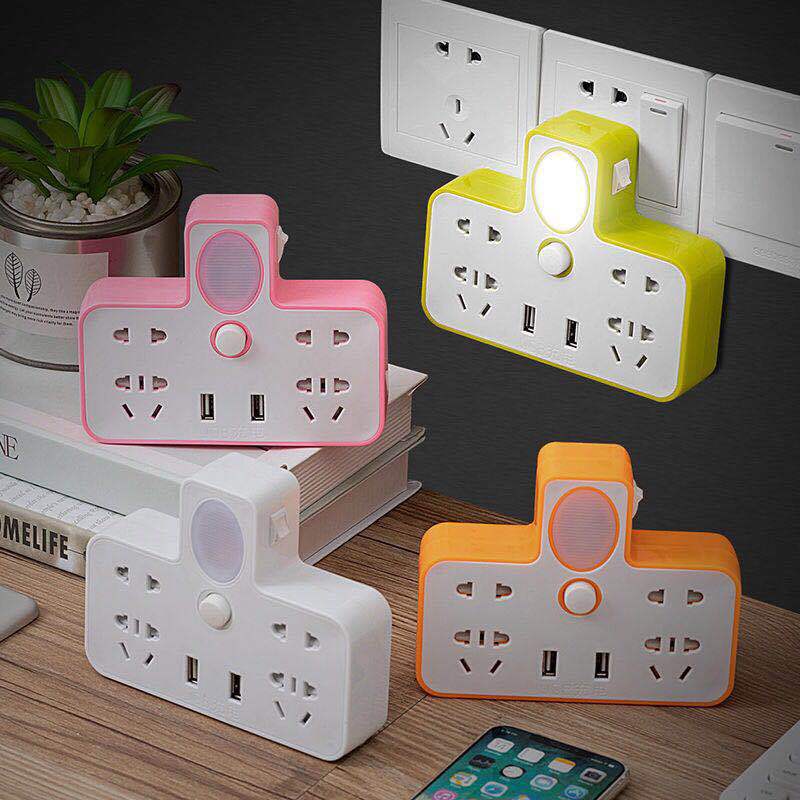 Wireless smart plug converter with night light multi-function one-turn multi-extension USB charging fast socket plug