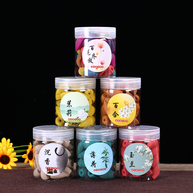 厂家直销 天然倒流香 塔香 檀香沉香室内香薰倒流香粒艾草崖柏香