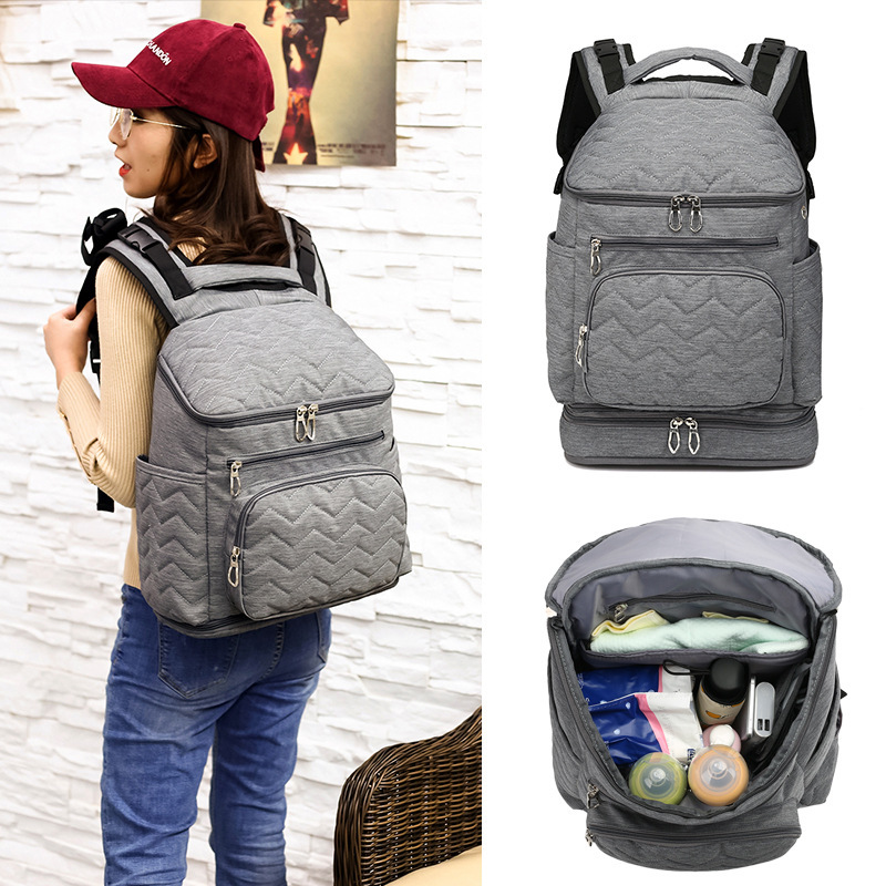 fashion Mummy Bag multi-function High-capacity Backpack waterproof Mother-Baby Pack lady go out knapsack Manufactor customized