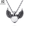 Accessory, necklace, golden pendant stainless steel heart-shaped suitable for men and women