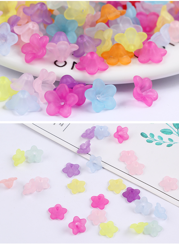 古装发簪手工磨砂花簪子花托 DIY配件饰品材料 塑料亚克力小花朵详情图10