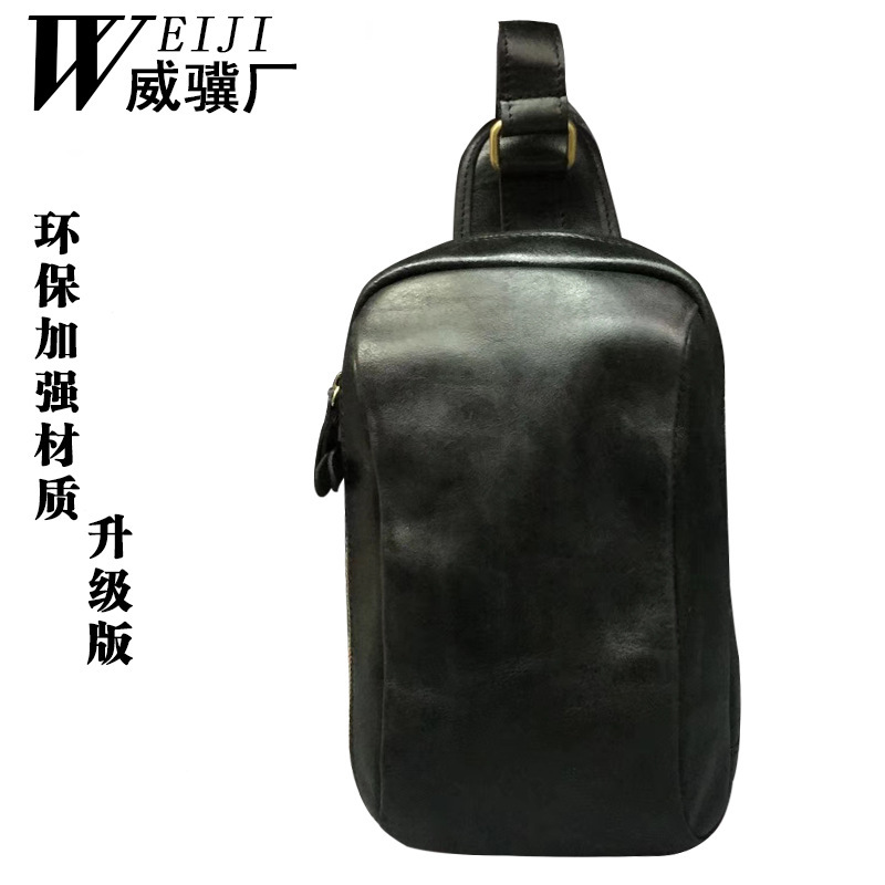 Factory Direct Sales First-Grain Leather Briefcase, Customized Hand Clip Bag, Satchel Leather Bag, Ready-Made Retro Computer Bag, Drop Shipping