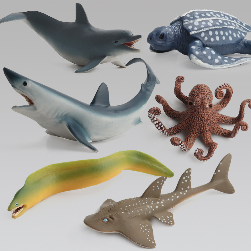 Modelo de animal marino muñeca decoración múltiple modelo de vida marina simulación modelo de juguete marino simulación tiburón