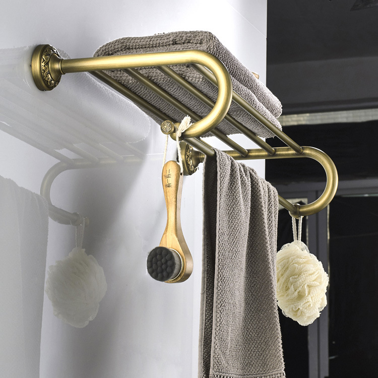 F8303-欧式复古浴巾架毛巾架全铜卫浴挂件壁挂式-(6).