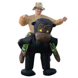 动物背人 黑猩猩背人坐骑 创意服装聚会派对道具动物衣服充气衣服