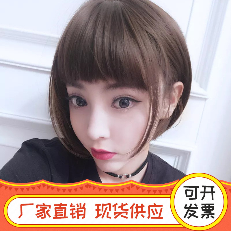 假发女bobo短发 齐女刘海短卷假发 厂家直销复古梨花头假发