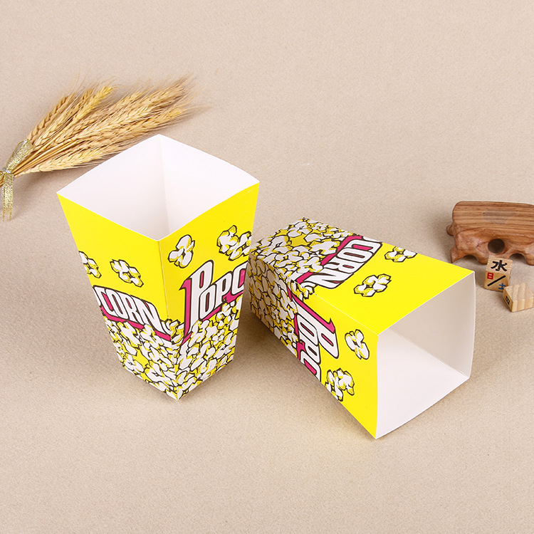 定做 爆米花盒鸡米花折叠纸盒方形爆米花盒 一次性食品包装纸盒