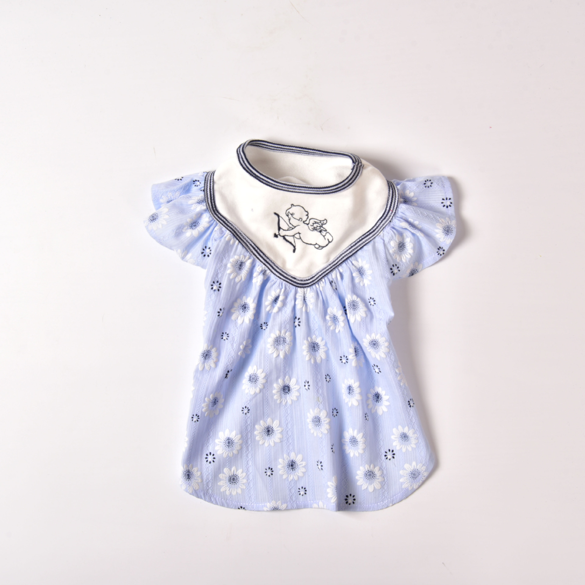 厂家直销 新款蝴蝶袖纯棉狗裙子  春夏狗狗裙子泰迪春秋衣服清新