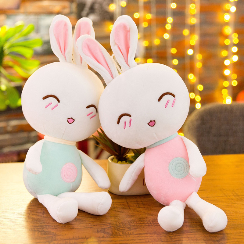 2018糖果兔毛绒公仔周边定制抱枕兔毛绒玩具娃娃机公仔 创意靠枕