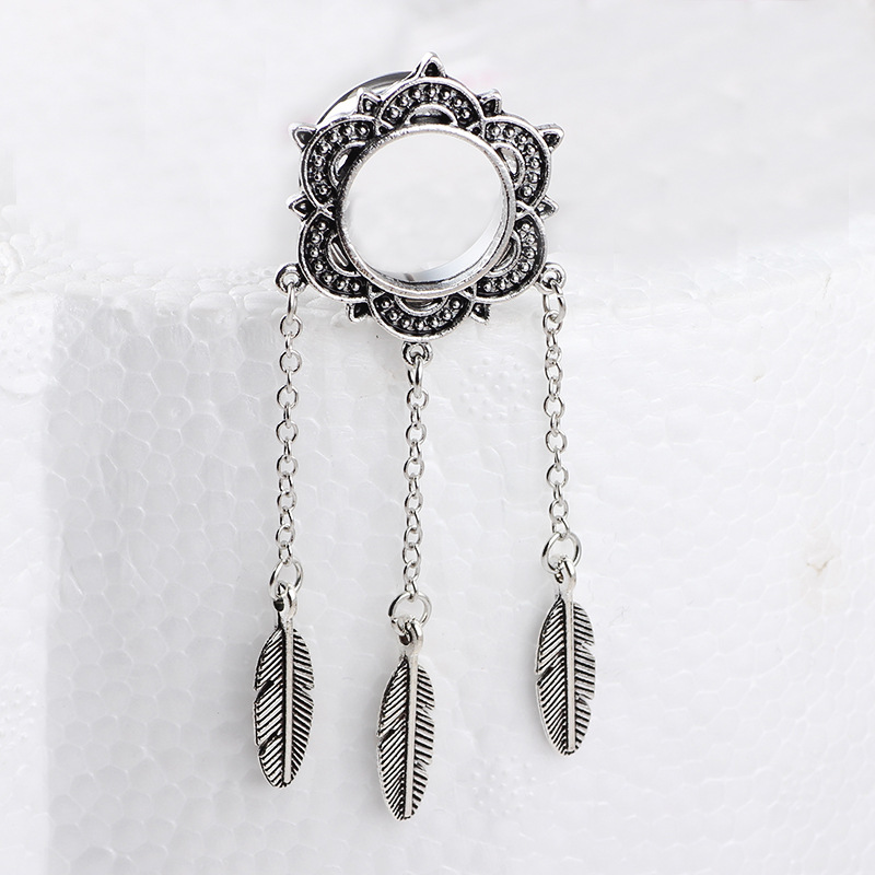 Bronze 16mm U-Shaped Leaf Ear Weights Stainless Steel Body Jewelry for Gauged Earlobes detail image 10