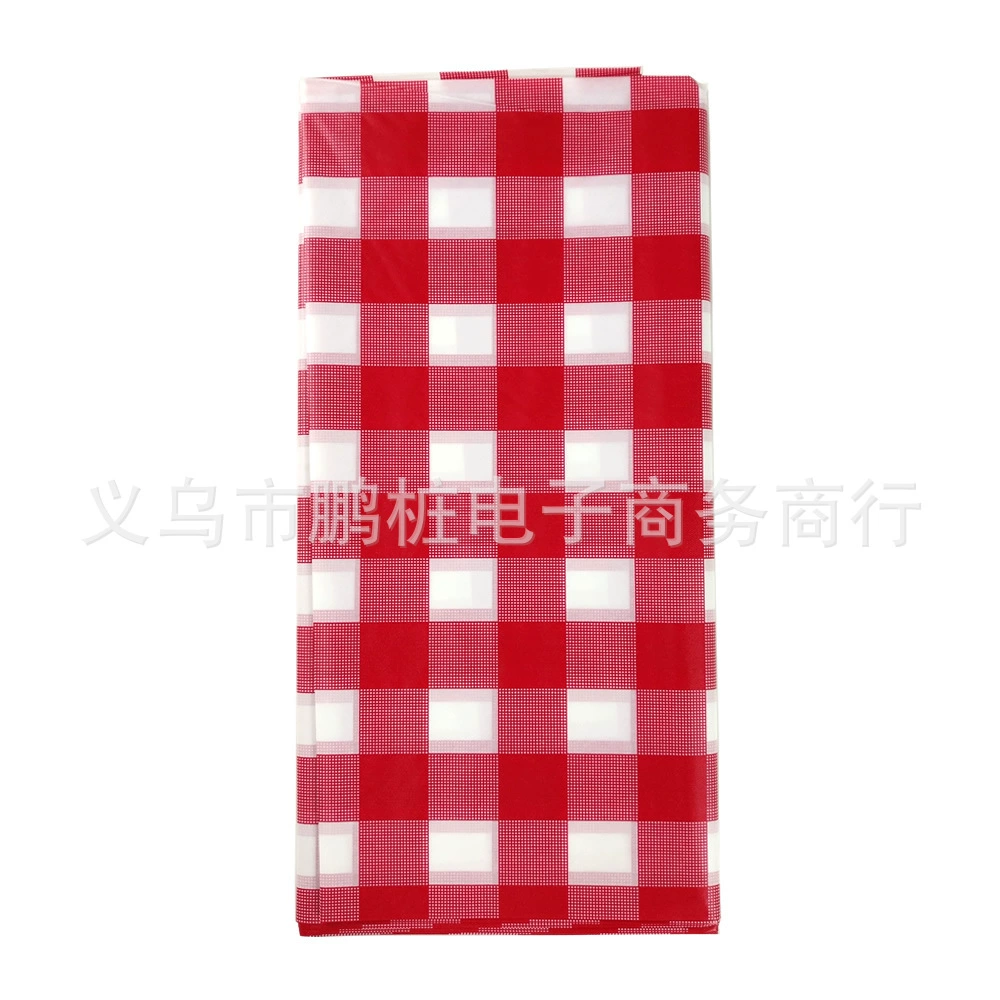 Disposable desktop cloth thick red, yellow, blue and green grid rectangular party party party wedding wedding celebration