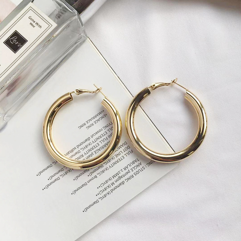 Fashion Exaggerated New Simple Circle Earrings Metal Sequin Jewelry Earrings For Women display picture 1