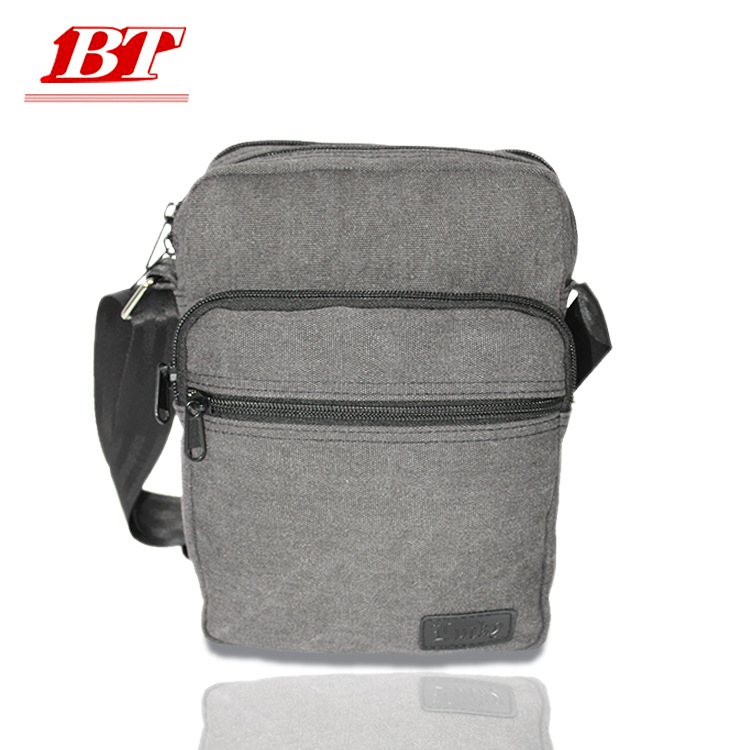 Cross border leisure time man The single shoulder bag fashion Canvas bag canvas The single shoulder bag grey Korean Edition Waist pack Manufactor customized