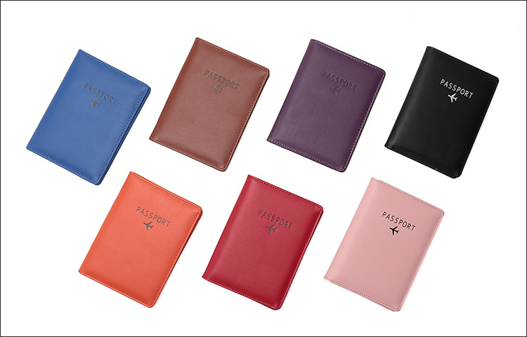 Unisex Basic Letter Solid Color Pu Leather Rfid Passport Holders display picture 2