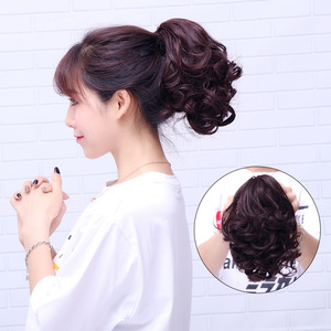  Horsetail short curly hair claw clip big wave curly hair