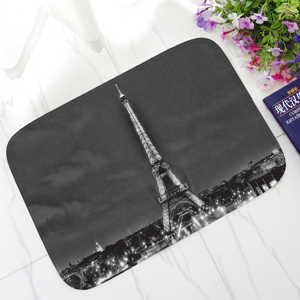 Air Bag Retro Nostalgic Bicycle Printed Carpet Floor Mat Flannel Distinctive Creative Door Mat Absorbent Non-slip