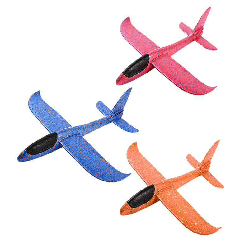 【泡沫手抛飞机】37cm耐摔滑翔机模型EPP超轻直飞/回旋户外玩具批|ru