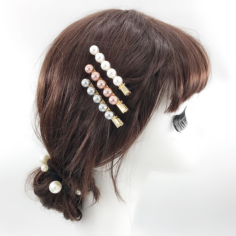 Pearl Hairpin Korean Fashion Adult Duckbill Clip Bangs Clip Word Clip Hair Accessories Wholesale Nihaojewelry display picture 5