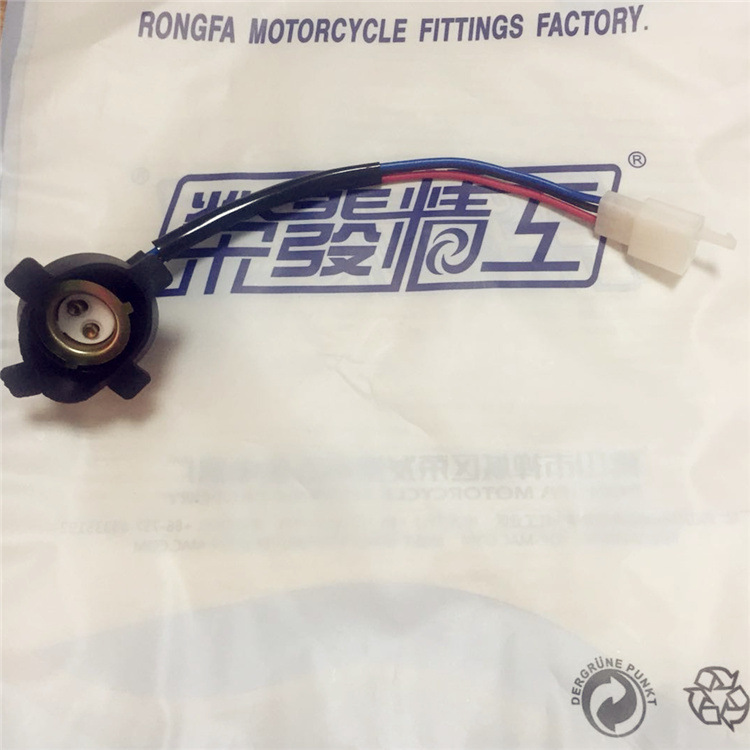 廠家直供CG-125帶帽尖插大燈座 陶瓷片C100緬甸版 大燈燈座