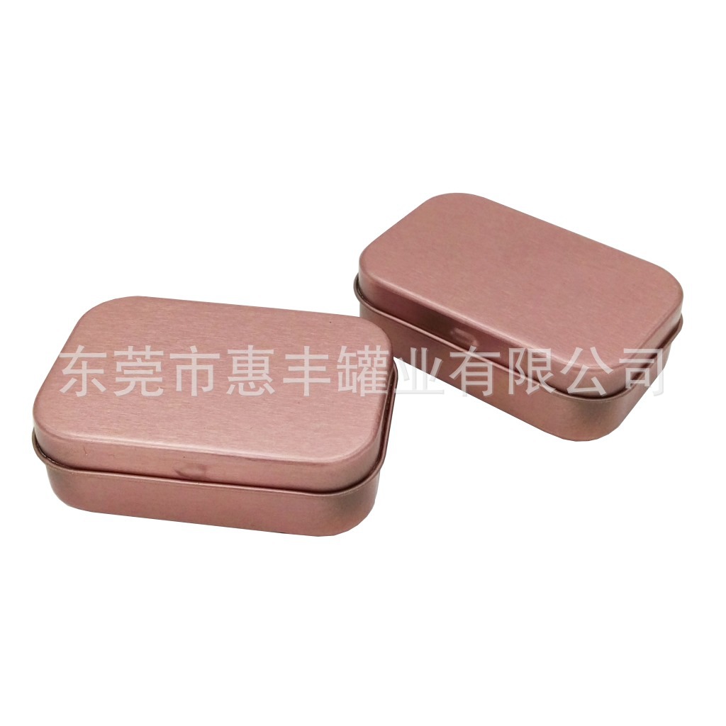 生产发夹铁盒 玫瑰金印刷铁盒 化妆品首饰罐 连体翻盖盒tin boxes