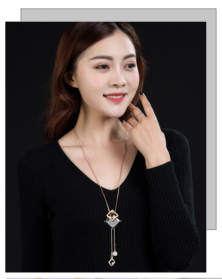 水晶贝珠菱形流苏毛衣链_04