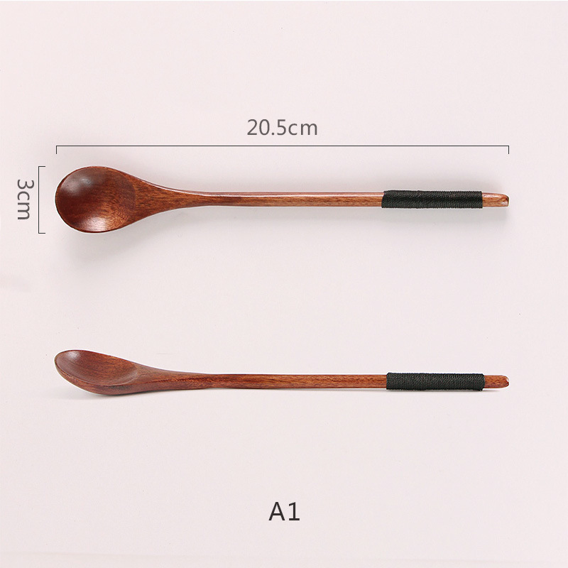 A1 올드페인트 나무숟가락 흑선 (20.5*3cm)