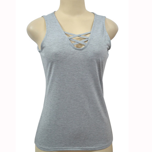 FC083wish Women's Basic Top Sexy Versatile T-Shirt European and American Lady Backless Tank Top