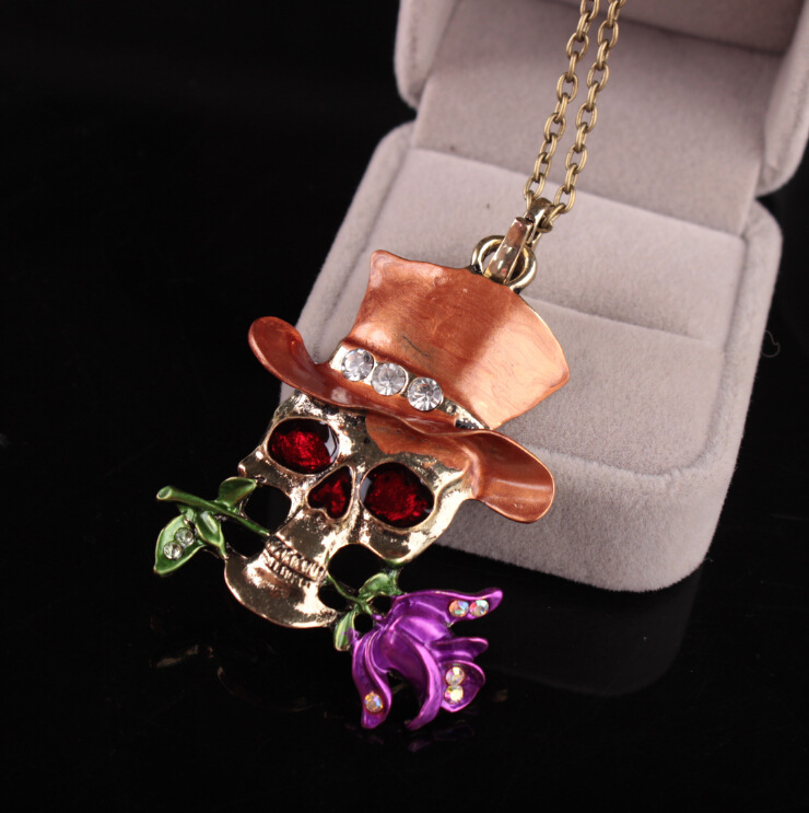 Punk Skull Alloy Women's Men's Pendant Necklace display picture 6