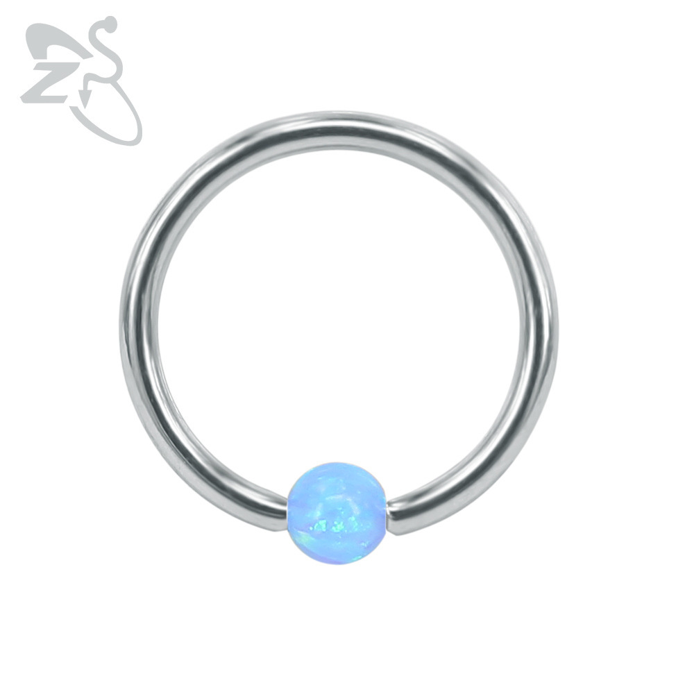 316L Stainless Steel Nose Ring Clip Ball for Women Men - AB White Opal Nose Stud Piercing Jewelry detail image 11