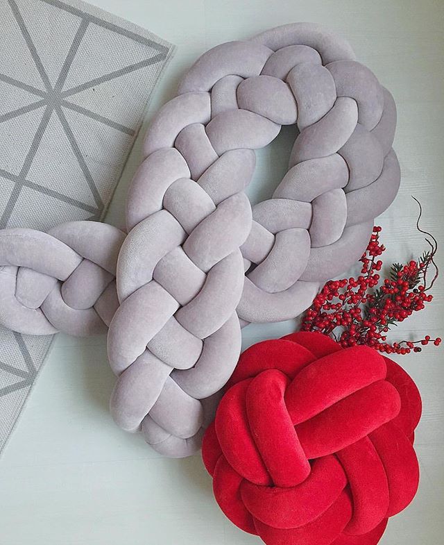 ins新款四股加高加厚丹麦编织麻花长条打结床围儿童婴儿床围护栏|ms