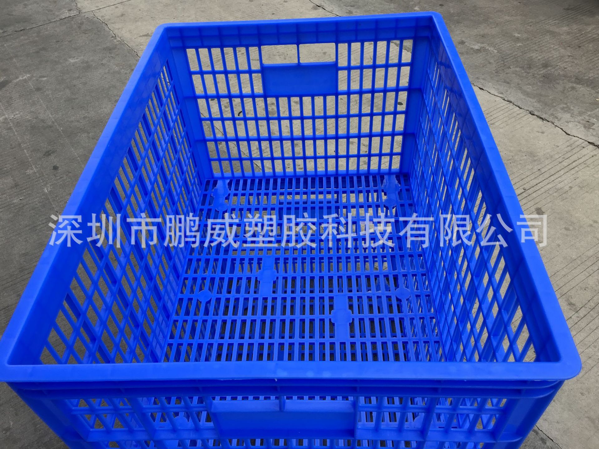 广州制衣厂通用大号萝 蓝色全新料周转萝 网格加厚多用途周转萝