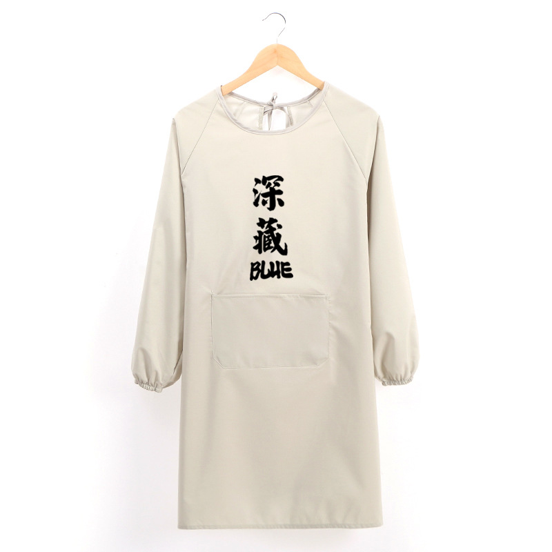 Creativo hogar cocina impermeable a prueba de aceite de manga larga delantal coreano moda adulto mono ropa de trabajo de las mujeres logotipo personalizado