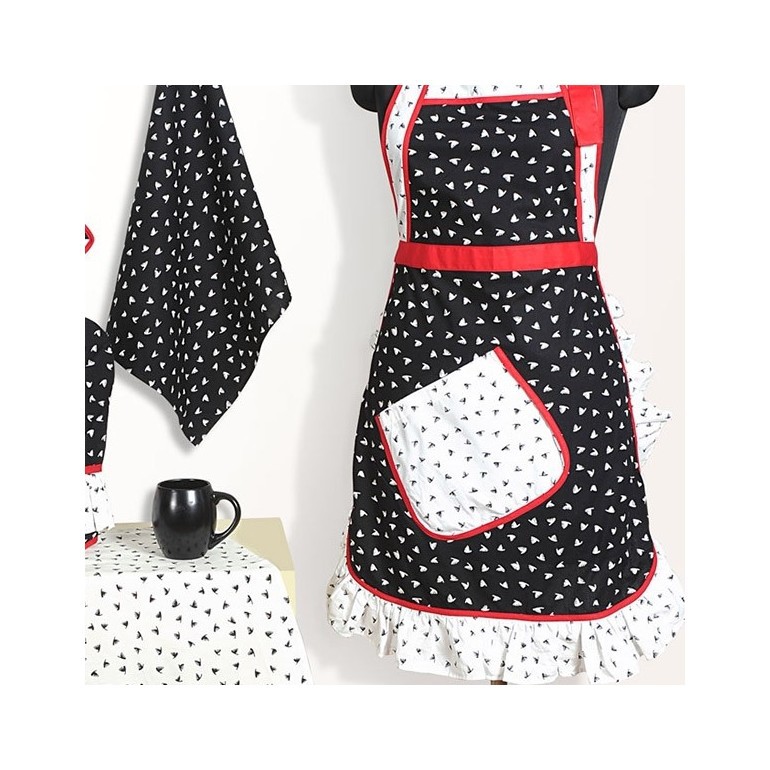 创意家居韩式格子纯棉围裙 H型工字背带全棉围裙 北欧风厨房用具