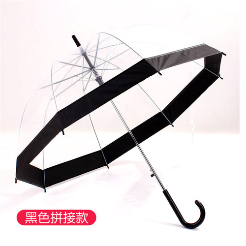 Environmentally Friendly Apollo Dome Umbrella Black and White Polka Dots Thick Transparent Automatic Umbrella Wholesale with Printing Yuhu Umbrella