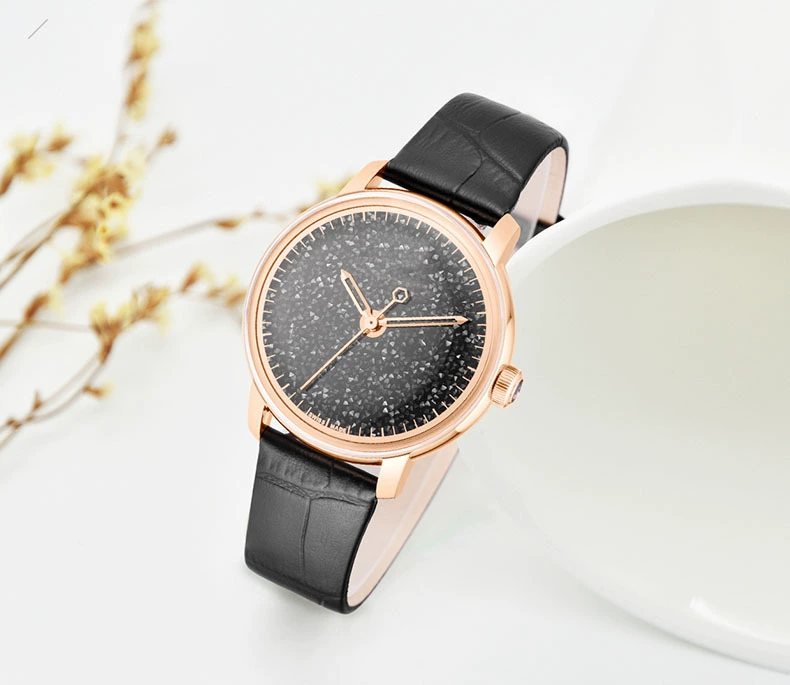 [Текущая модель + одна бесплатная OEM] Модные женские кварцевые часы с блестящей пудровой отделкой, водостойкие
