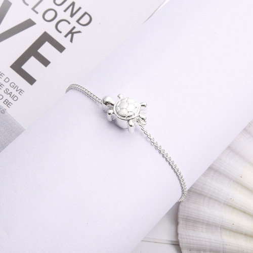 Wish Hot Selling European and American Cross-border Exclusive Simple Fashion Exquisite Small Turtle Foot Decor Foot Chain Bracelet